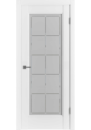 Межкомнатная дверь Emalex 1, со стеклом, цвет Emalex Ice